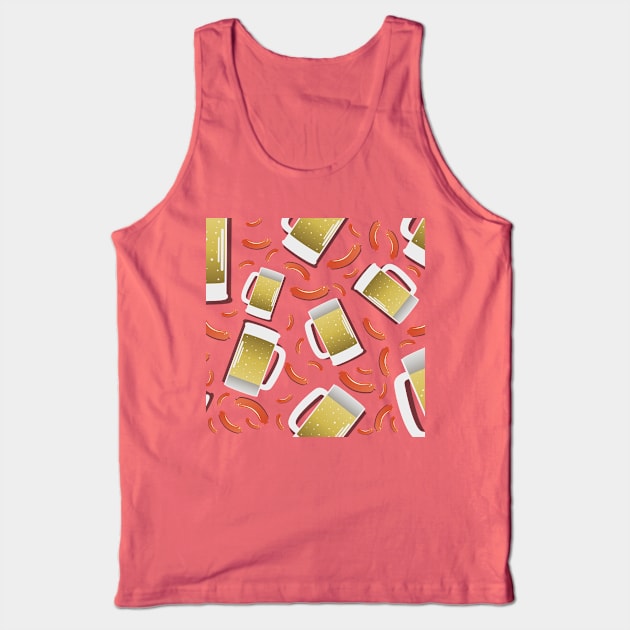 Pretzel and beer pattern Tank Top by FOGSJ